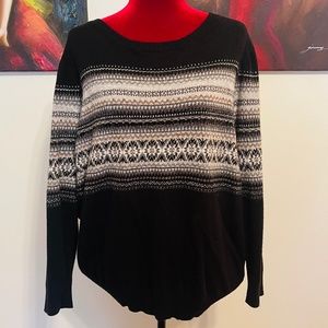 Plus Size LOFT Fair Isle Sequin Sweater